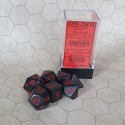CHX25418 Opaque Black/red Polyhedral 7-Die Set