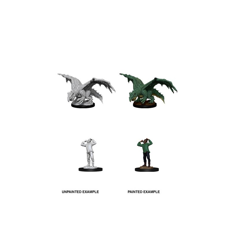 D&D Nolzur´s Miniatures Green Dragon Wyrmling & Afflicted Elf