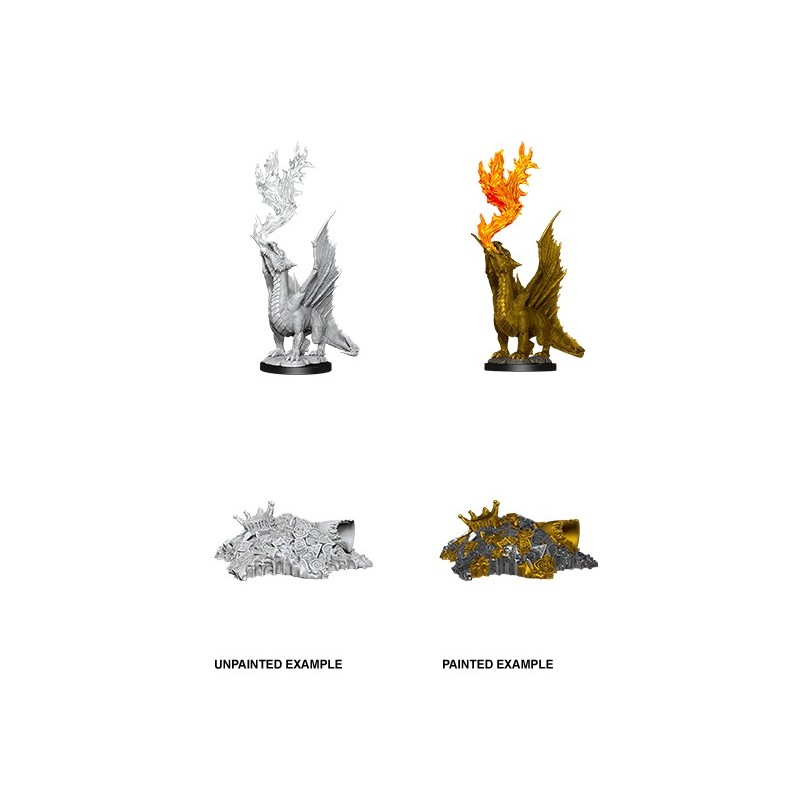 D&D Nolzur´s Miniatures Gold Dragon Wyrmling & Small Treasure Pile