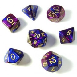 CHX26428 Gemini Polyhedral 7-Die Set - Blue-Purple w/gold