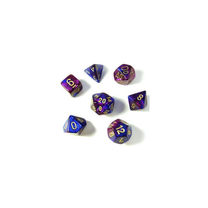 CHX26428 Gemini Polyhedral 7-Die Set - Blue-Purple w/gold