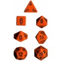 CHX25403 Opaque Polyhedral 7-Die Sets - Orange w/black