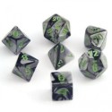 CHX26445 Gemini Polyhedral 7-Die Set - Black-Grey w/green