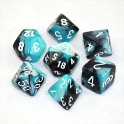 CHX26446 Gemini Polyhedral 7-Die Set - Black-Shell w/white