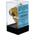 CHX26422 Gemini Polyhedral 7-Die Set - Blue-Gold w/white
