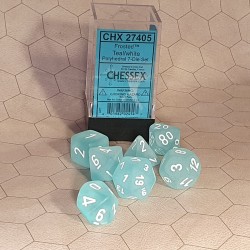 CHX27405 RPG Dice Sets Teal/White Frosted Polyhedral 7-Die Set
